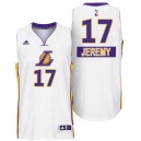 Los Angeles Lakers 17 Jeremy Lin 2014 le jour de Noël grand Logo Swingman maillot blanc