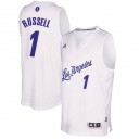 Adidas Los Angeles Lakers 1 d’Angelo Russell le jour de Noël blanc 2016-2017 authentique NBA maillot hommes