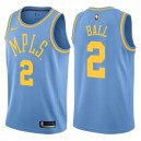 Hommes 2017-18 Lonzo ball Los Angeles Lakers &2 Blue feuillu Classic Édition chandails échangistes