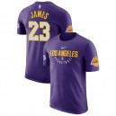 Mâle LeBron James de Lakers de Los Angeles ^ 23 Pratique Performance T-shirt Pourpre