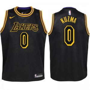 Jeunes Lakers de Los Angeles ^ 0 Kyle Kuzma Swingman Black Jersey-City Edition