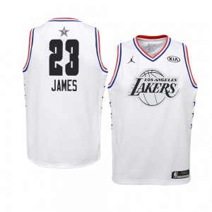 Lakers de Los Angeles ^ 23 White LeBron James Maillot All-Star 2019 Swingman Jersey - Jeunes