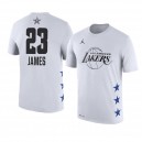 Lakers de Los Angeles ^ 23 LeBron James Nom et numéro du match des étoiles NBA 2019 T-shirt blanc