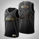 Lakers de Los Angeles Kobe Bryant ^ 24 Golden Edition Black Jersey