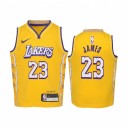 LeBron James Los Angeles Lakers Jaune City Edition 2019-20 Réplique Maillot - École maternelle